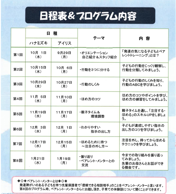 日程表＆プログラム